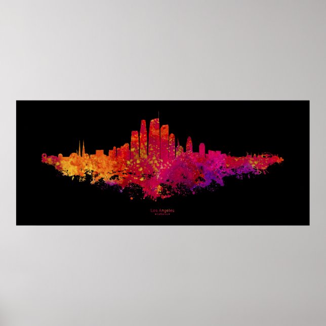 Affiche Los Angeles City Skyline couleur (Devant)