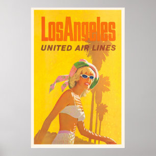 Affiche Los Angeles États-Unis Amérique Voyage Voyage Vint