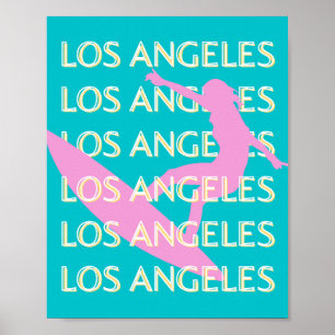 Affiche Los Angeles Travel Art, Californie, Amateurs de Su