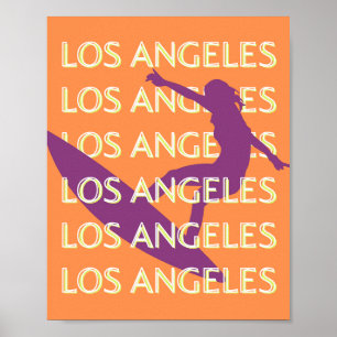 Affiche Los Angeles Travel Art, Californie, Voyage, Orange