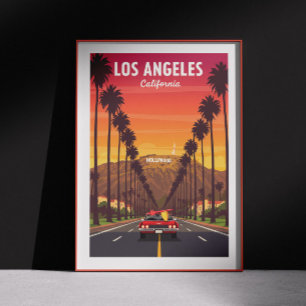 Affiche Los Angeles vintage Californie