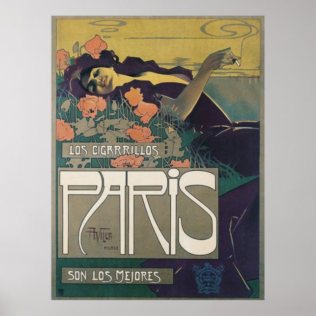 Affiche Los Cigarrillos París, (Devant)