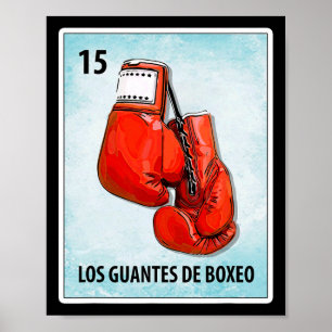 Affiche Los Guantes De Boxeo Mexicain Gants De Boxe Cartes