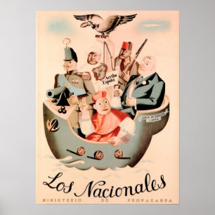 Affiche LOS NACIONALES Espagne Guerre civile Propagande du