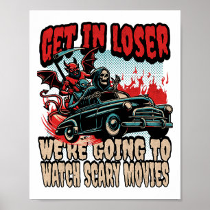 Affiche Loser on regarde des films d'horreur Halloween