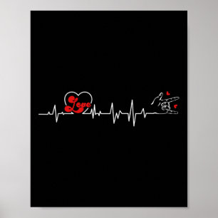 Affiche Loss Heartbeat Hand Sign Language Loss Awa