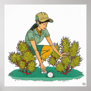 Affiche Lost Ball - Golf Art Print