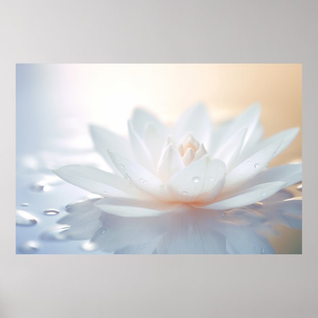Affiche Lotus Fleur Pétale Nature Serene Calme (Devant)