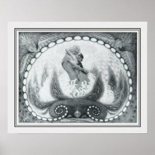 Affiche "Lotus Flower" Art Nouveau par Fidus