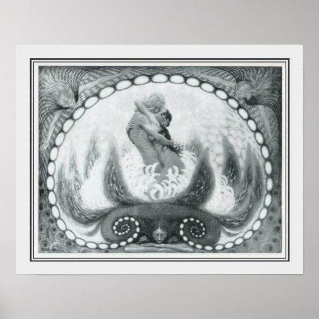 Affiche "Lotus Flower" Art Nouveau par Fidus (Devant)