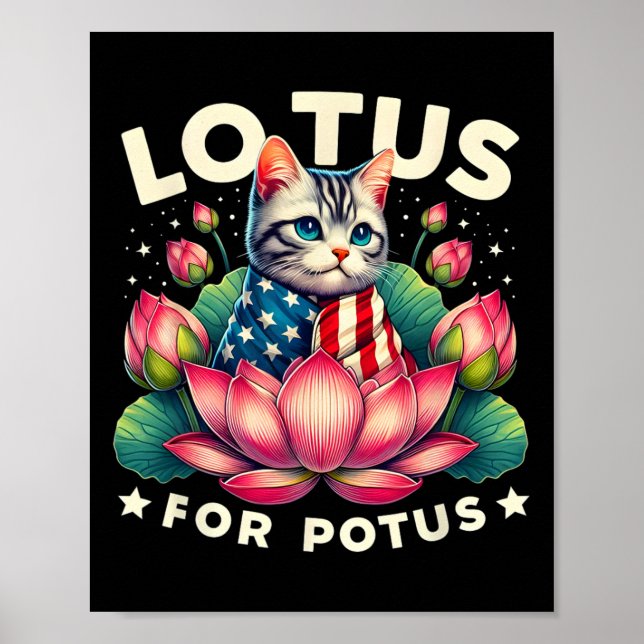 Affiche Lotus For Potus Kamala Harris Us Amoureux de les c (Devant)