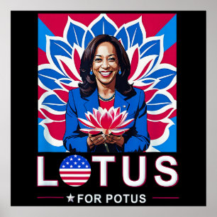 Affiche Lotus For Potus USA Election Kamala Harris 2024