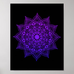 Affiche Lotus Mandala Bouddha Zen Art Plante Grasse Botani