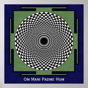 Affiche Lotus méditation dharma roue