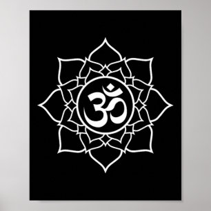 Affiche Lotus Ohm Om Symbole Yoga Débutants Méditation Des