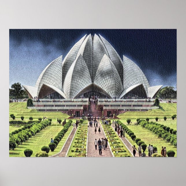 Affiche Lotus Temple Delhi Inde (Devant)