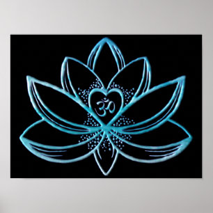Affiche Lotus Turquoise
