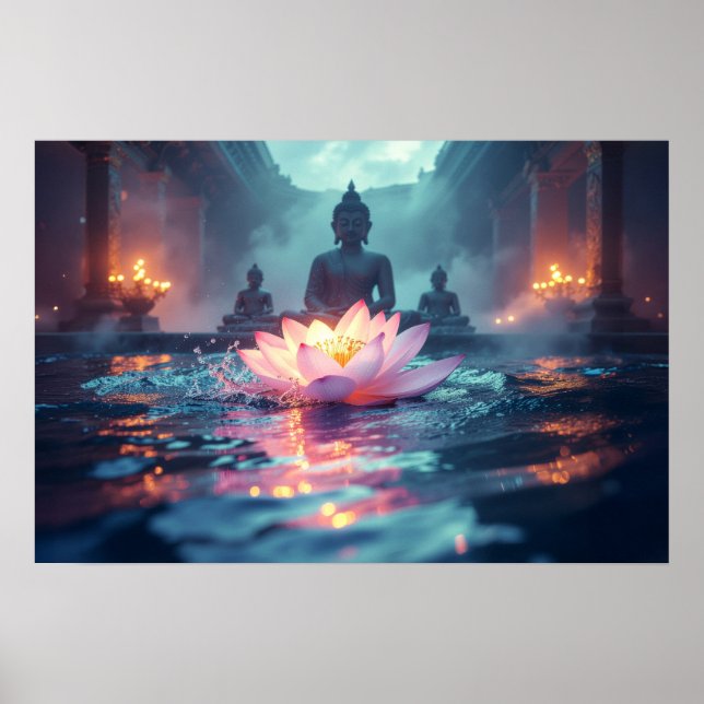 AFFICHE LOTUS - ZEN BOUDDHISME (Devant)