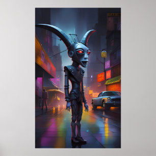 Affiche Lou Cipher, le diable Cyborg privé sur le Coque