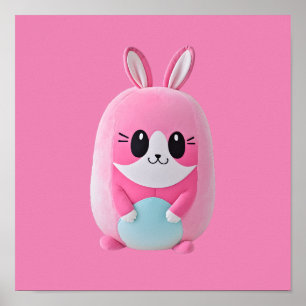 Affiche "Lou Lou". Une créature rose câline