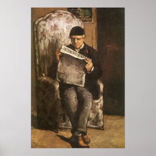 Affiche Louis Auguste Cezanne Père de l'artiste en lecture