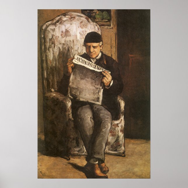 Affiche Louis Auguste Cezanne Père de l'artiste en lecture (Devant)