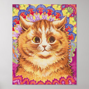 Affiche Louis Wain Chat coloré
