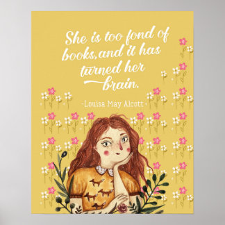 Affiche Louisa May Alcobook Lover Floral Art Print