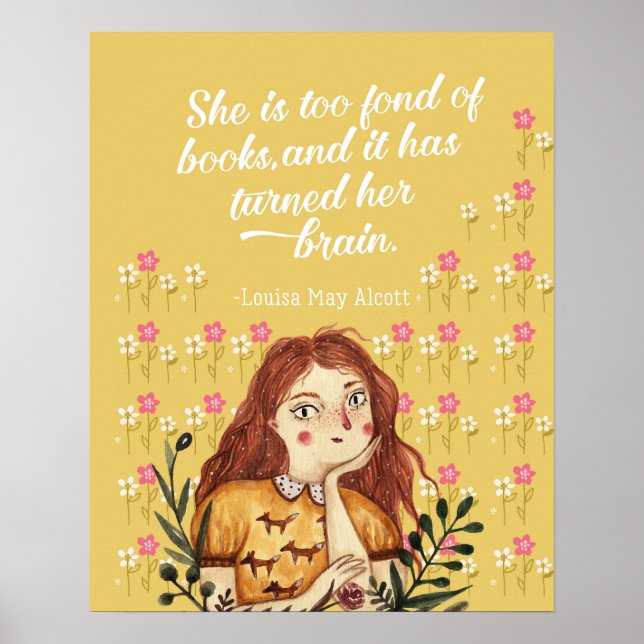 Affiche Louisa May Alcobook Lover Floral Art Print (Devant)