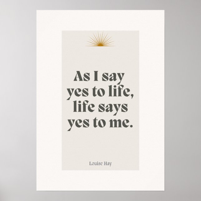 Affiche Louise Hay Citation - Life Me Dit Oui (Devant)
