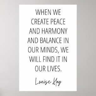Affiche Louise Hay Quote about Peace and Harmony