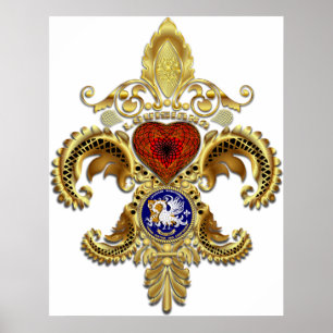 Affiche Louisiana Fleur De Lis Avec Ombre