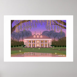 Affiche Louisiana Southern Mansion House Grand Imprimé