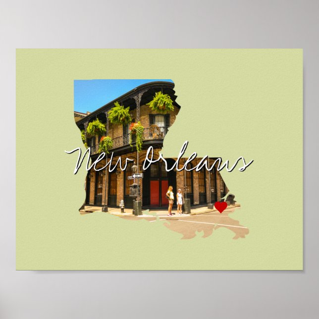 Affiche Louisiana State Photo insert and town name (Devant)
