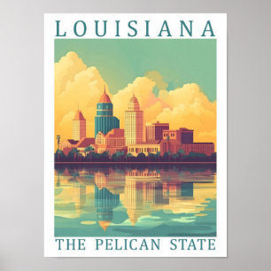Affiche Louisiana the Pelican State USA Travel Place