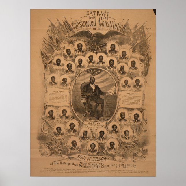 Affiche Louisiane Constitution et membres de la Convention (Devant)
