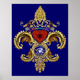 Affiche Louisiane Fleur De Lis Bicentennial