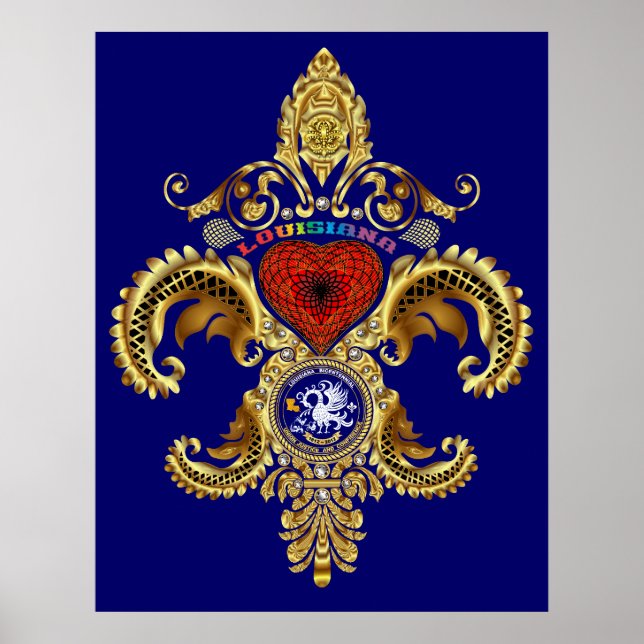 Affiche Louisiane Fleur De Lis Bicentennial (Devant)