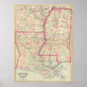 Affiche Louisiane, Mississippi