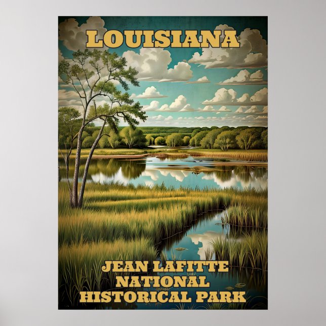 Affiche Louisiane Parc national historique Jean Lafitte 3 (Devant)