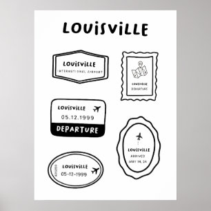 Affiche Louisville - Collection de timbres de voyage   Min