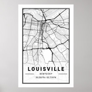 Affiche Louisville Kentucky USA City Travel City Plan