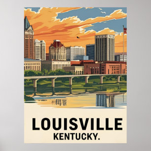 Affiche Louisville Kentucky USA Skyline