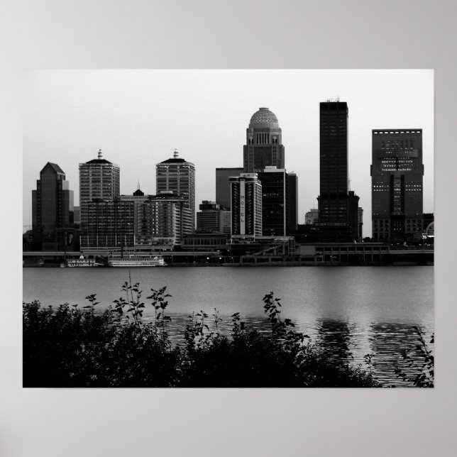 Affiche Louisville Skyline noir et blanc (Devant)