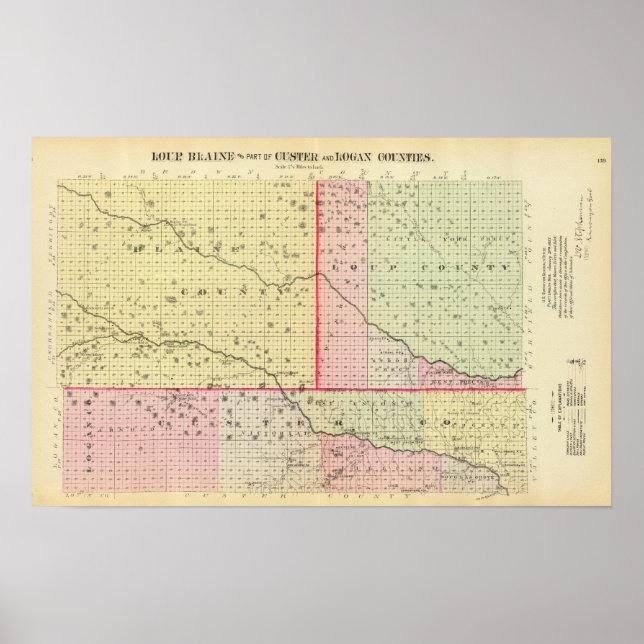Affiche Loup, Blaine, Custer et Logan County, Nebraska (Devant)