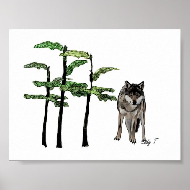 Affiche loup de bois (Devant)