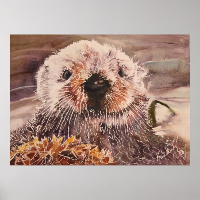 Affiche Loup de mer en toile d'aquarelle Kelp Imprimer (Devant)
