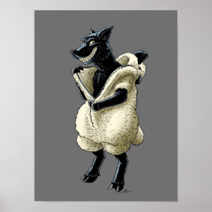 Affiche Loup en moutons