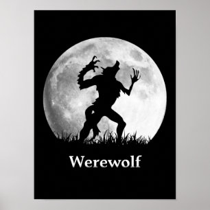 Affiche Loup-garou à la Pleine lune - Halloween frais