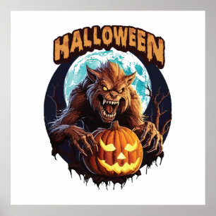 Affiche Loup-garou d'Halloween